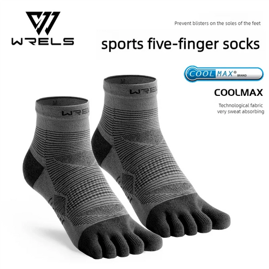 WRELS Coolmax Athletic Five-Toe Socks – Breathable & High Perf