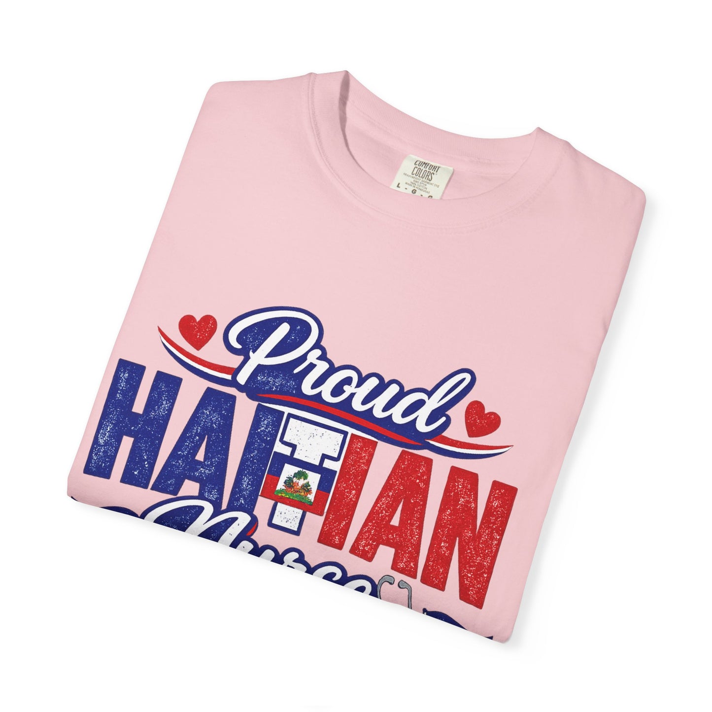 Proud Haitian Nurse T-Shirt — Red, White & Blue Medical Tee