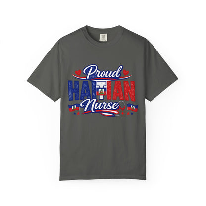 Proud Haitian Nurse T-Shirt — Red, White & Blue Medical Tee