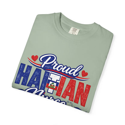 Proud Haitian Nurse T-Shirt — Red, White & Blue Medical Tee