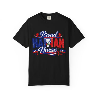 Proud Haitian Nurse T-Shirt — Red, White & Blue Medical Tee