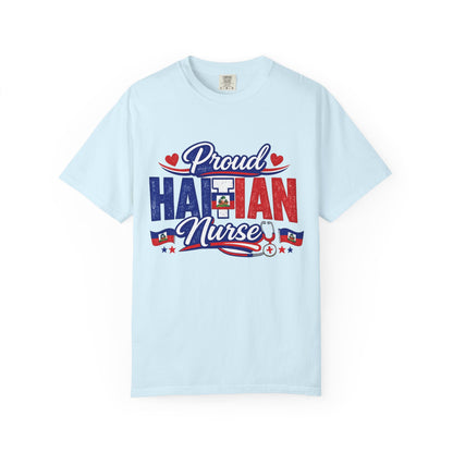 Proud Haitian Nurse T-Shirt — Red, White & Blue Medical Tee