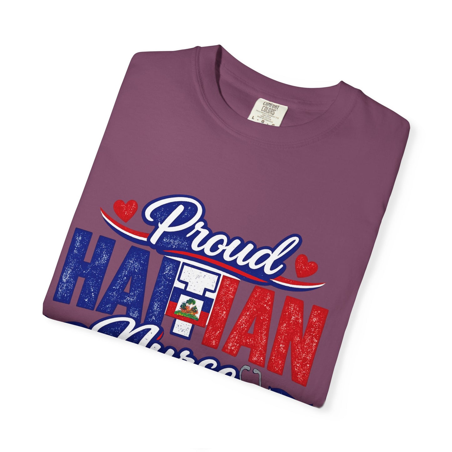 Proud Haitian Nurse T-Shirt — Red, White & Blue Medical Tee