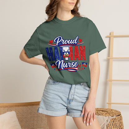 Proud Haitian Nurse T-Shirt — Red, White & Blue Medical Tee