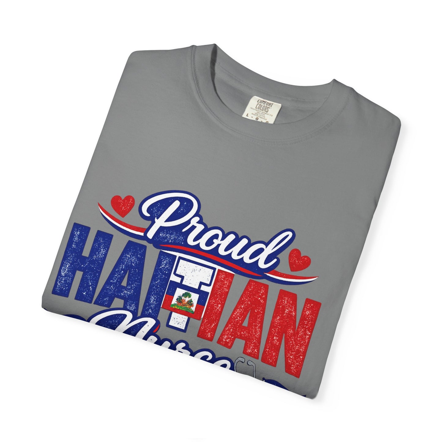 Proud Haitian Nurse T-Shirt — Red, White & Blue Medical Tee