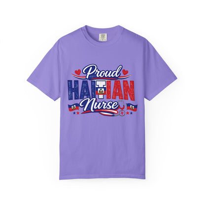 Proud Haitian Nurse T-Shirt — Red, White & Blue Medical Tee