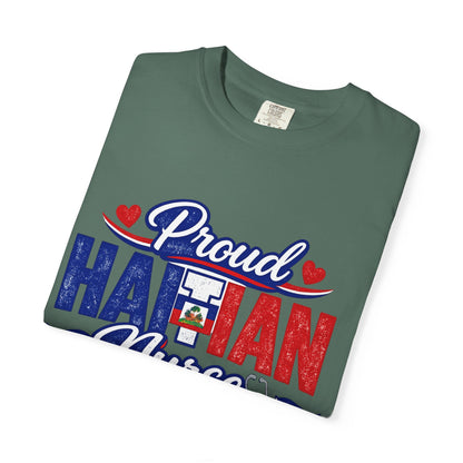 Proud Haitian Nurse T-Shirt — Red, White & Blue Medical Tee