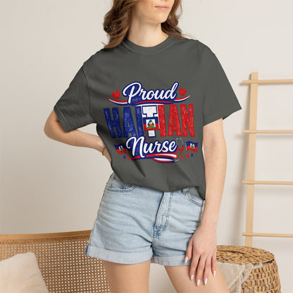 Proud Haitian Nurse T-Shirt — Red, White & Blue Medical Tee