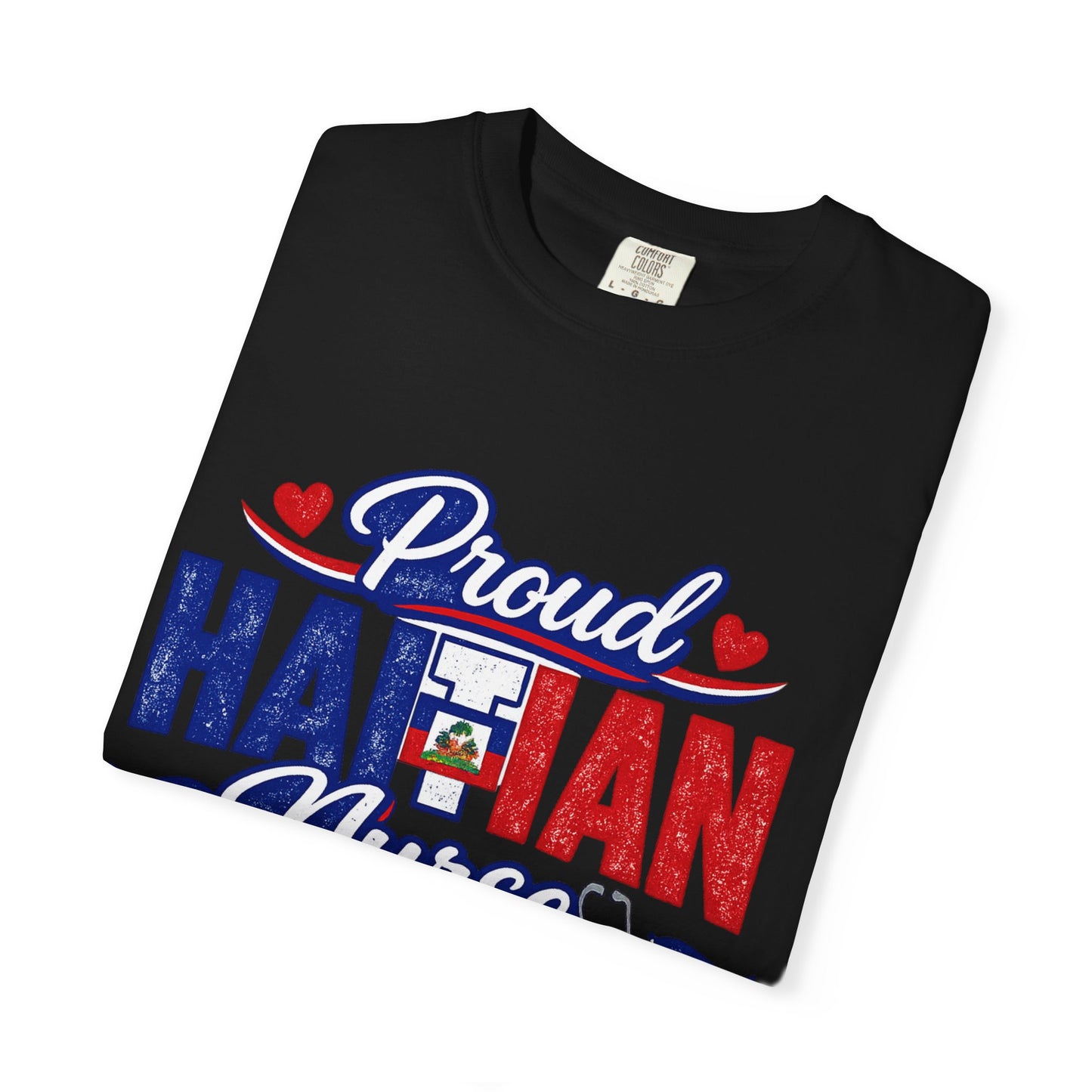 Proud Haitian Nurse T-Shirt — Red, White & Blue Medical Tee