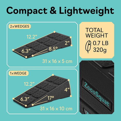 Squat Wedge Set - 3 Stackable Angles for Calf Stretching, Squat Depth & Ankle Mobility
