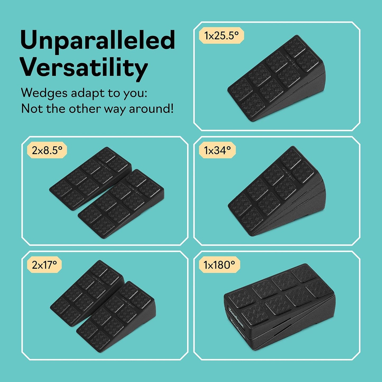 Squat Wedge Set - 3 Stackable Angles for Calf Stretching, Squat Depth & Ankle Mobility