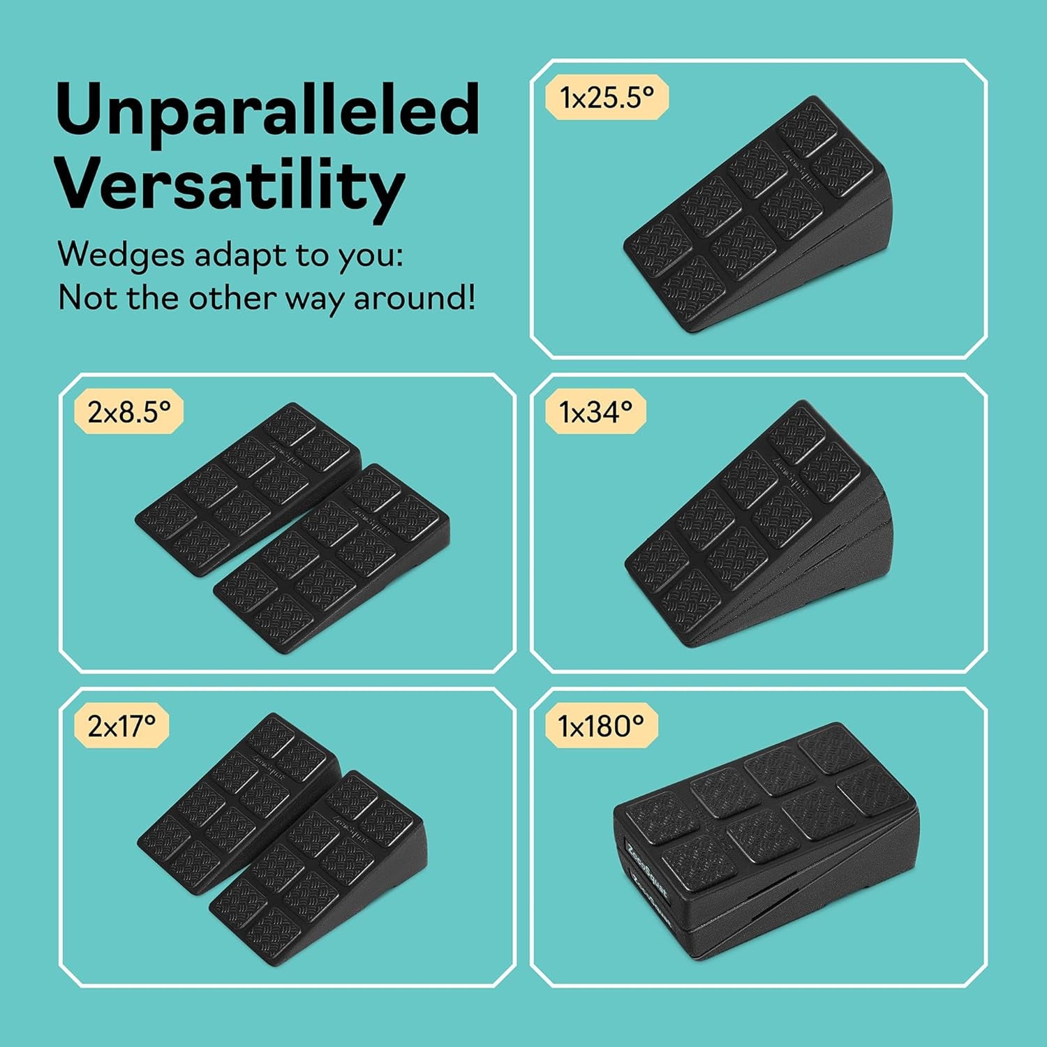 Squat Wedge Set - 3 Stackable Angles for Calf Stretching, Squat Depth & Ankle Mobility