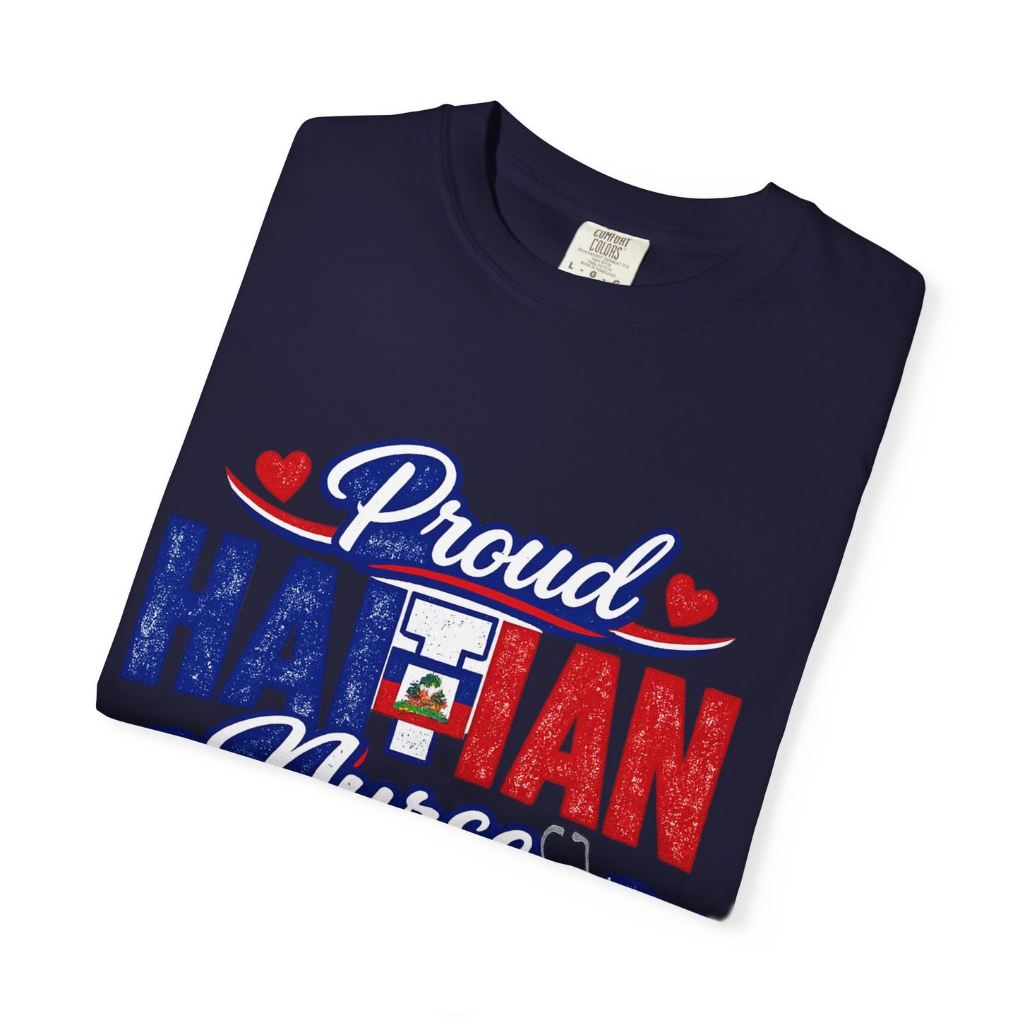 Proud Haitian Nurse T-Shirt — Red, White & Blue Medical Tee