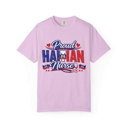Proud Haitian Nurse T-Shirt — Red, White & Blue Medical Tee