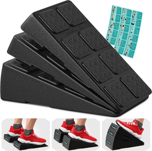 Squat Wedge Set - 3 Stackable Angles for Calf Stretching, Squat Depth & Ankle Mobility