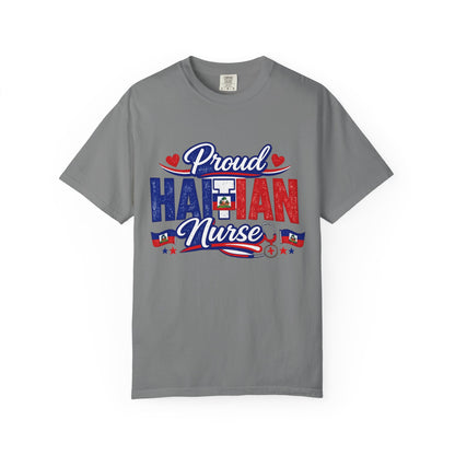 Proud Haitian Nurse T-Shirt — Red, White & Blue Medical Tee