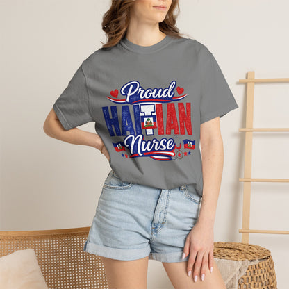 Proud Haitian Nurse T-Shirt — Red, White & Blue Medical Tee