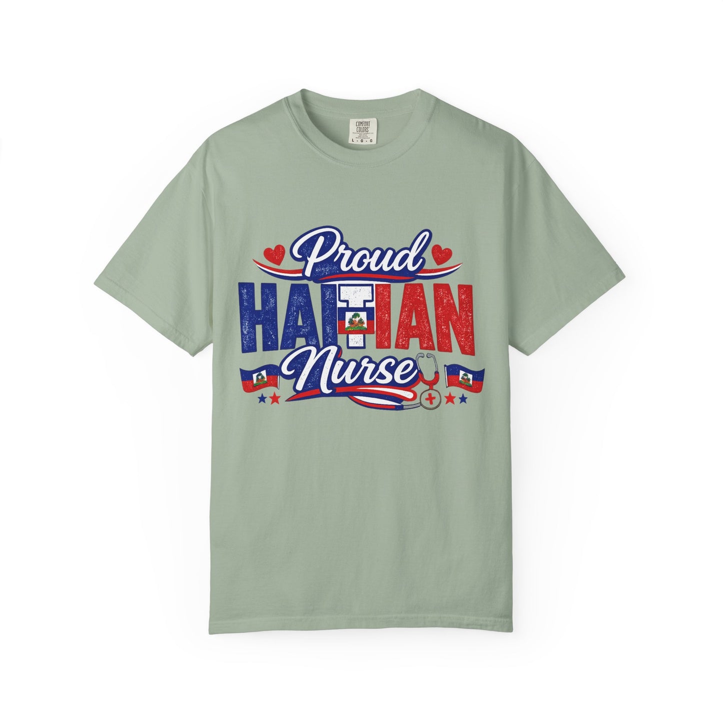 Proud Haitian Nurse T-Shirt — Red, White & Blue Medical Tee