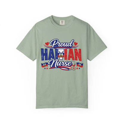 Proud Haitian Nurse T-Shirt — Red, White & Blue Medical Tee