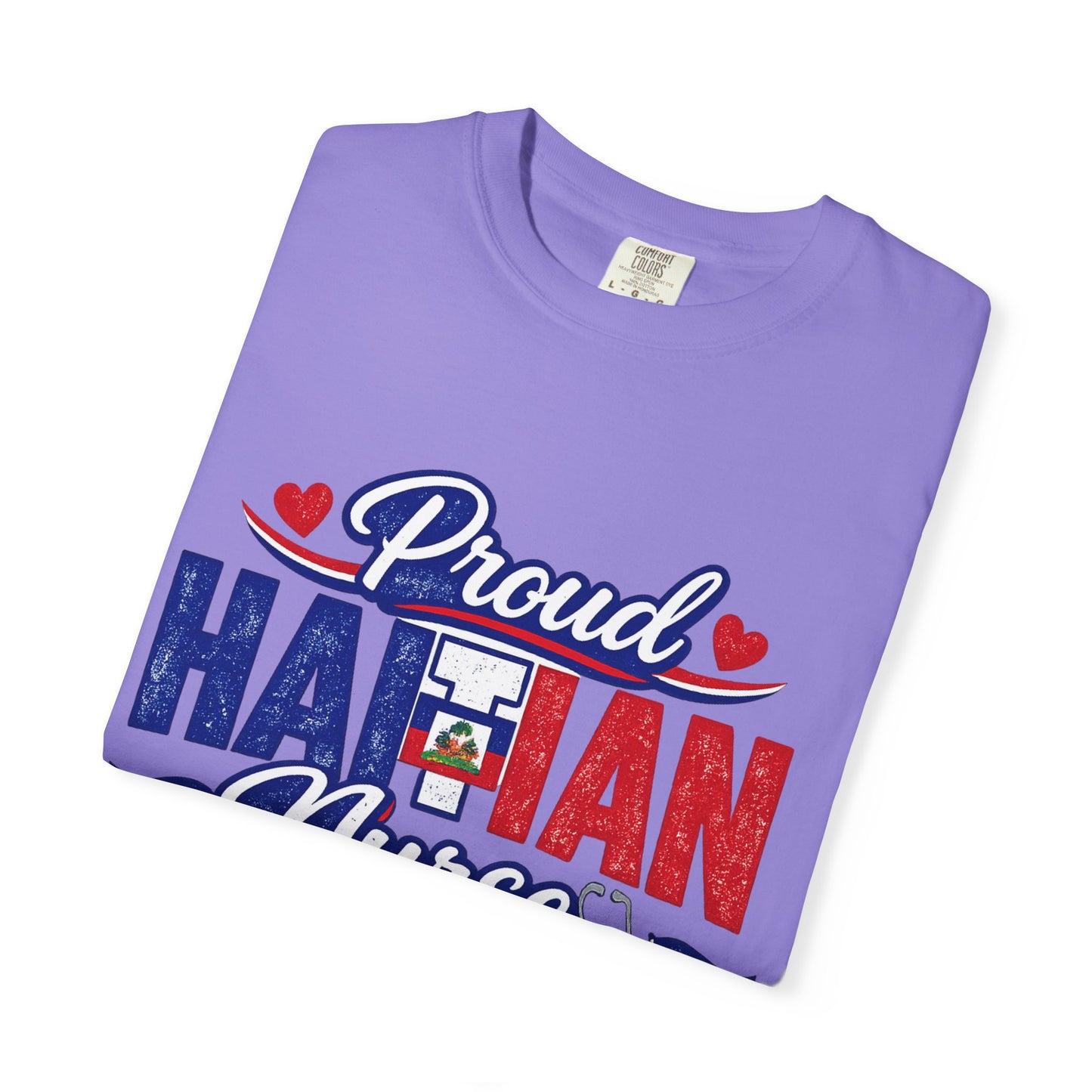 Proud Haitian Nurse T-Shirt — Red, White & Blue Medical Tee