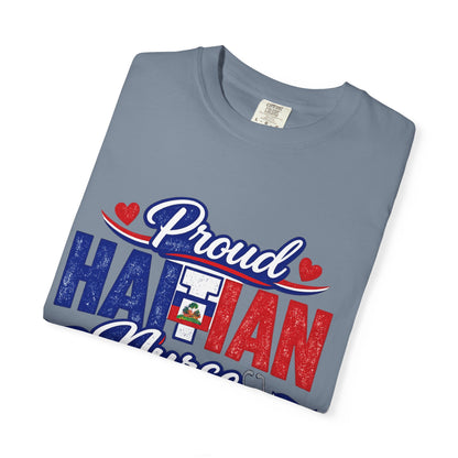 Proud Haitian Nurse T-Shirt — Red, White & Blue Medical Tee