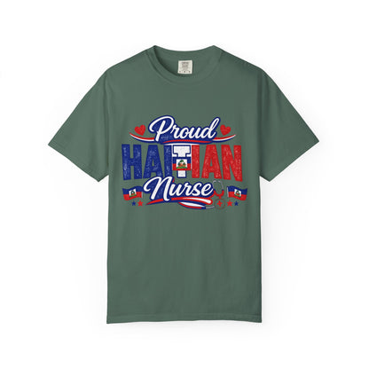 Proud Haitian Nurse T-Shirt — Red, White & Blue Medical Tee