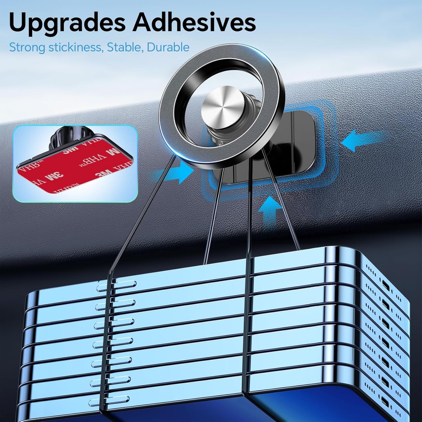 MagSafe Car Mount for iPhone - 20 Strong Magnets, 360° Rotation, Hands-Free Dashboard Holder for iPhone 15/14/13/12 Pro Max & Magsafe Accessories