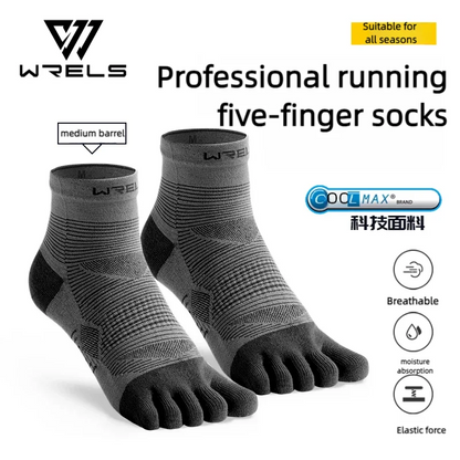 WRELS Coolmax Athletic Five-Toe Socks – Breathable & High Perf