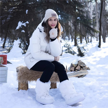 Fluffy Fur Boots 2024 Winter Fashion Sexy Faux Fox Fur Snow Boots Ladies Furry Warm Cotton Boots Female Outdoor Ski Boots