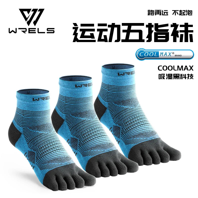 WRELS Coolmax Athletic Five-Toe Socks – Breathable & High Perf