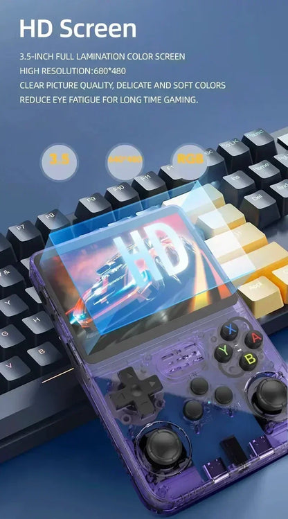 **R36S Retro Handheld Console – 3.5" IPS Screen, 64-256GB, Built-in Games**