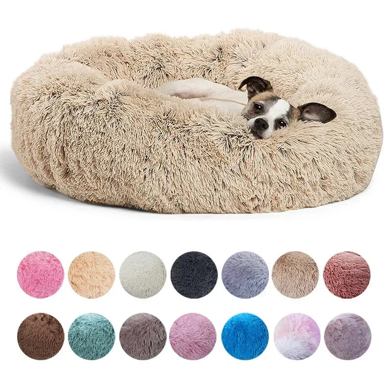 Calming Round Dog Bed (40–90cm) – 6 Sizes, Ultra Soft & Warm