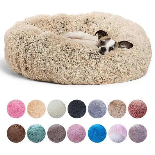 Calming Round Dog Bed (40–90cm) – 6 Sizes, Ultra Soft & Warm