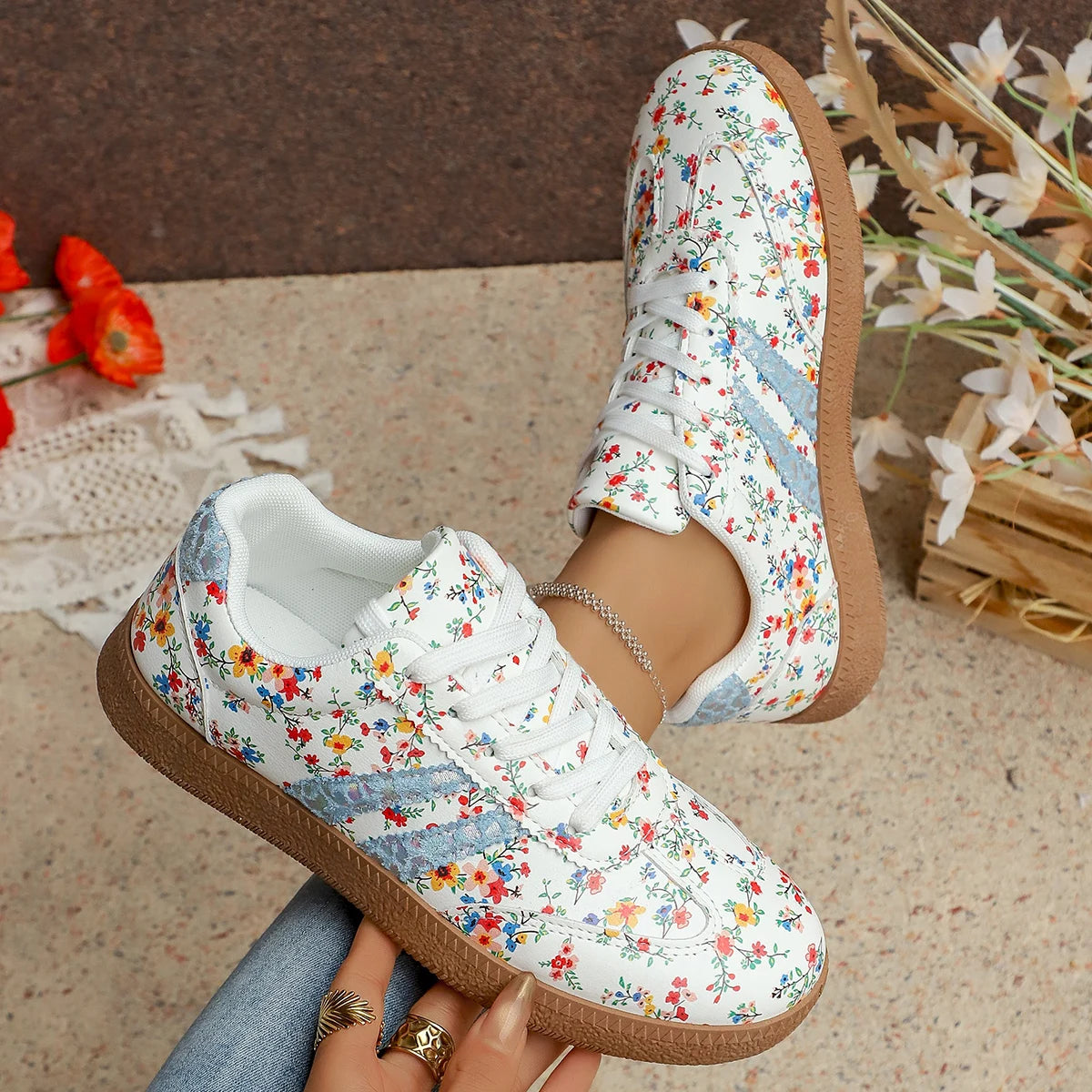 Women's Floral Lightweight Breathable Sneakers