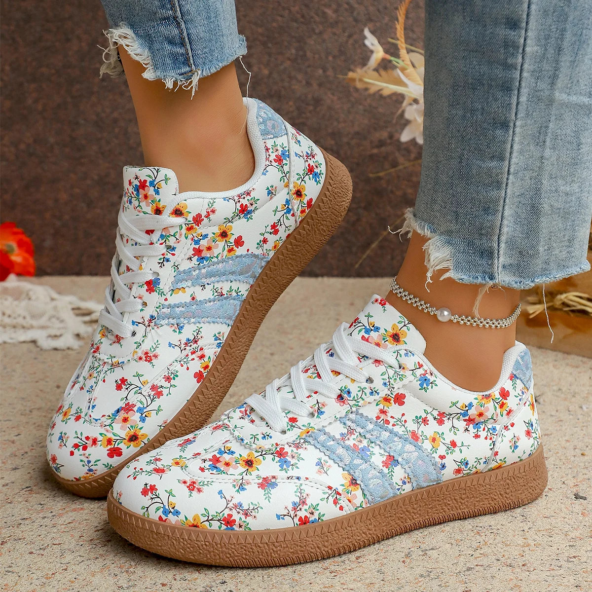 Women's Floral Lightweight Breathable Sneakers