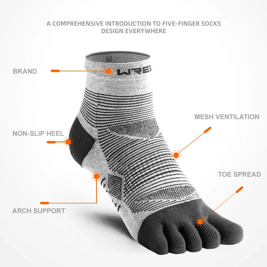 WRELS Coolmax Athletic Five-Toe Socks – Breathable & High Perf
