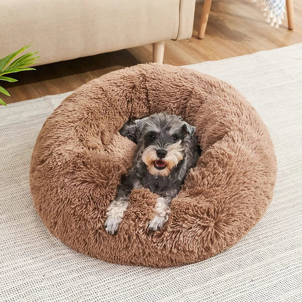 Calming Round Dog Bed (40–90cm) – 6 Sizes, Ultra Soft & Warm