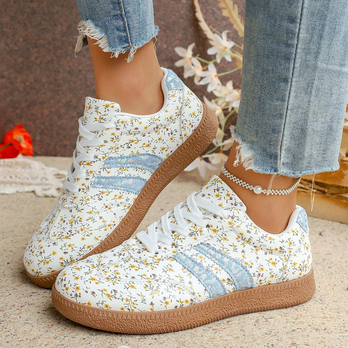 Women's Floral Lightweight Breathable Sneakers