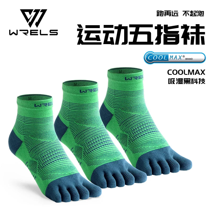 WRELS Coolmax Athletic Five-Toe Socks – Breathable & High Perf