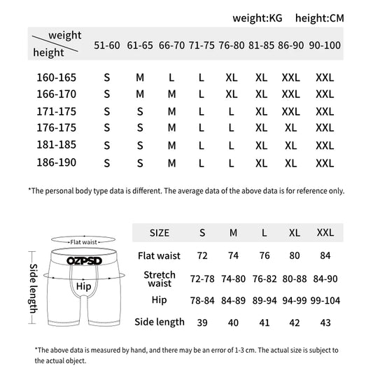 Sexy Men Boxer Underwear Breathable Mens Boxershorts Men's Panties Underpants Plus Size Fashion Printed Man Boxers Briefs Trunks