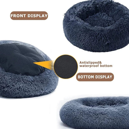 Calming Round Dog Bed (40–90cm) – 6 Sizes, Ultra Soft & Warm