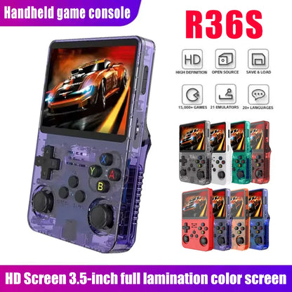 **R36S Retro Handheld Console – 3.5" IPS Screen, 64-256GB, Built-in Games**