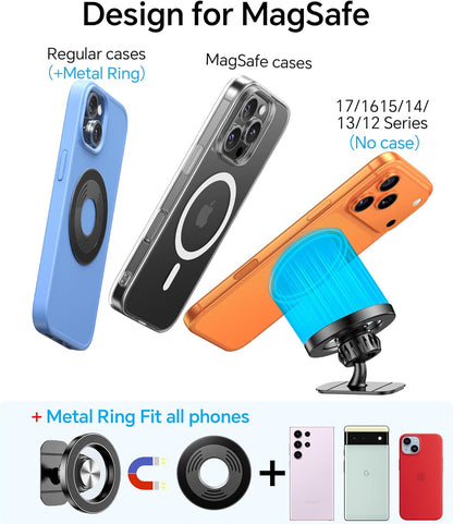 MagSafe Car Mount for iPhone - 20 Strong Magnets, 360° Rotation, Hands-Free Dashboard Holder for iPhone 15/14/13/12 Pro Max & Magsafe Accessories