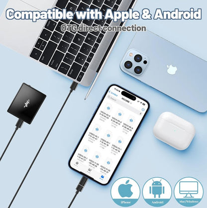 Voice Recorder Ultra-thin Mini Double-sided Built-in Magnet