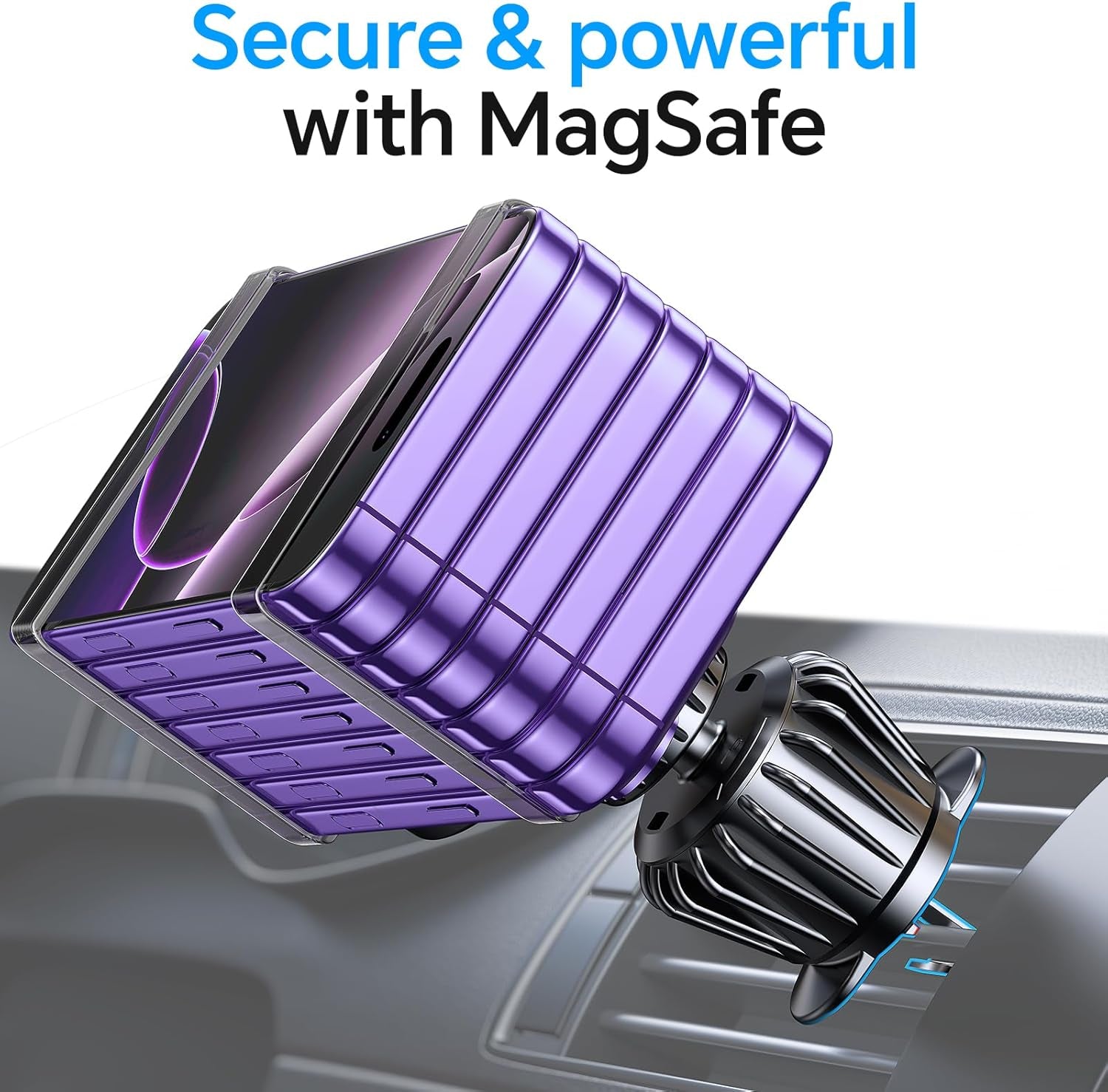 MagSafe Car Mount for iPhone - 20 Strong Magnets, 360° Rotation, Hands-Free Dashboard Holder for iPhone 15/14/13/12 Pro Max & Magsafe Accessories